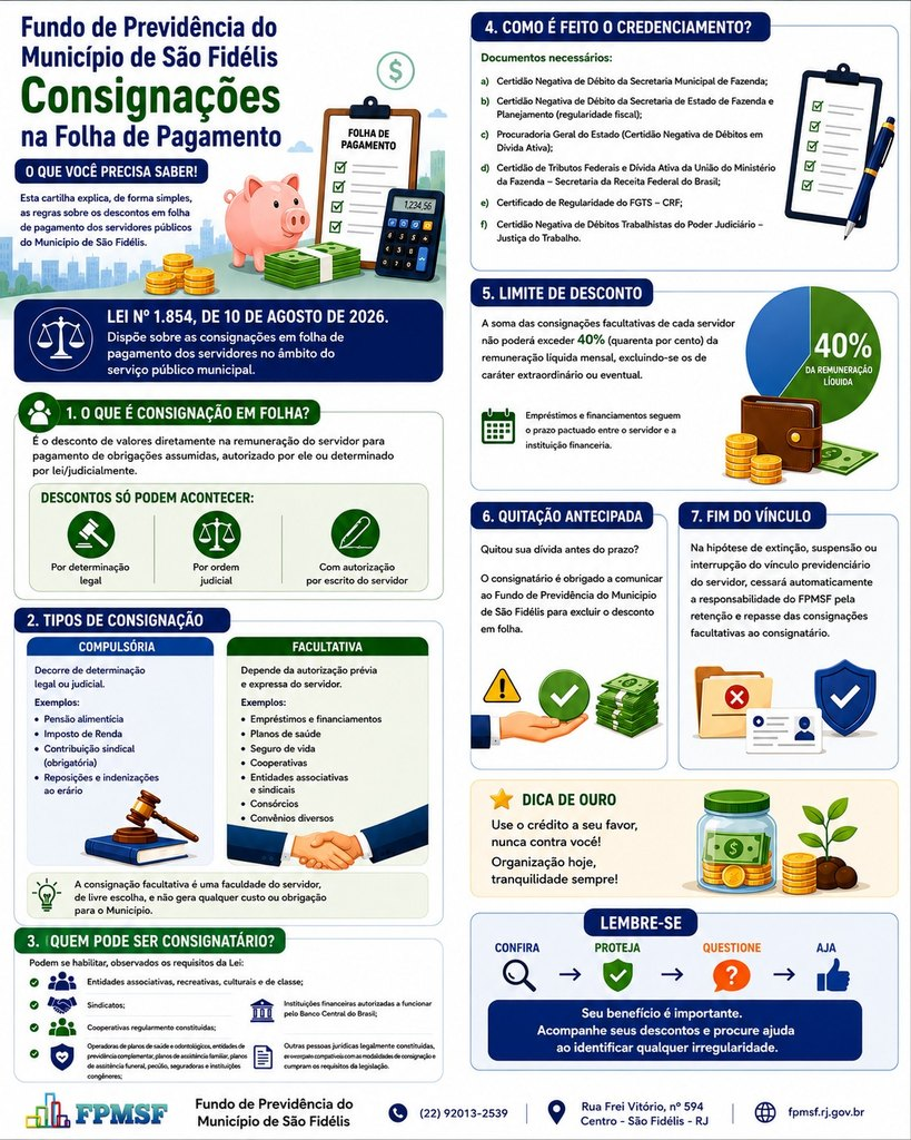 Página 1 da cartilha sobre consignações em folha de pagamento